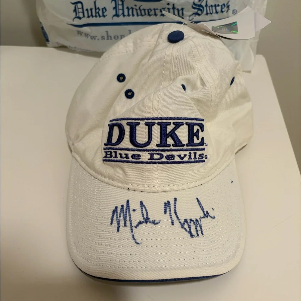 ***AUTOGRAPHED Duke Mike Krzyzewski Basketball Coach- Blue Devils Hat - Picture 1 of 7